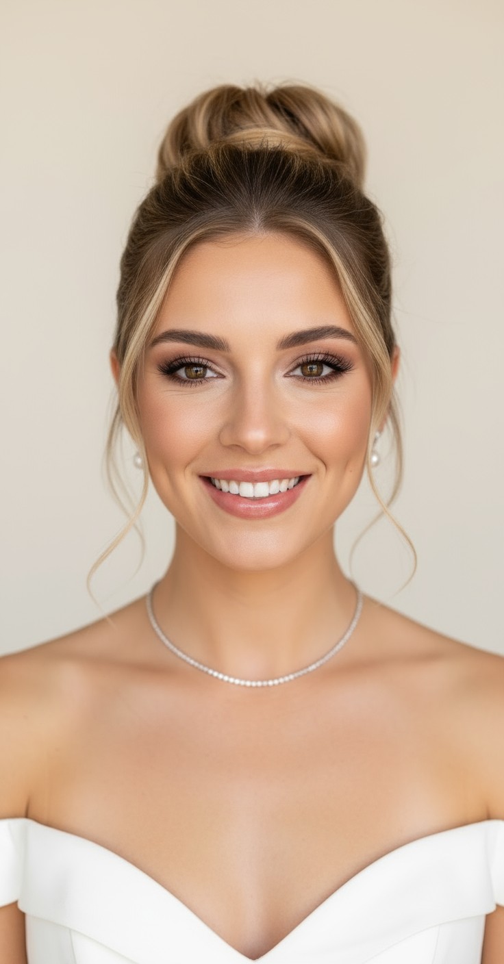 After High Bun Wedding Hair